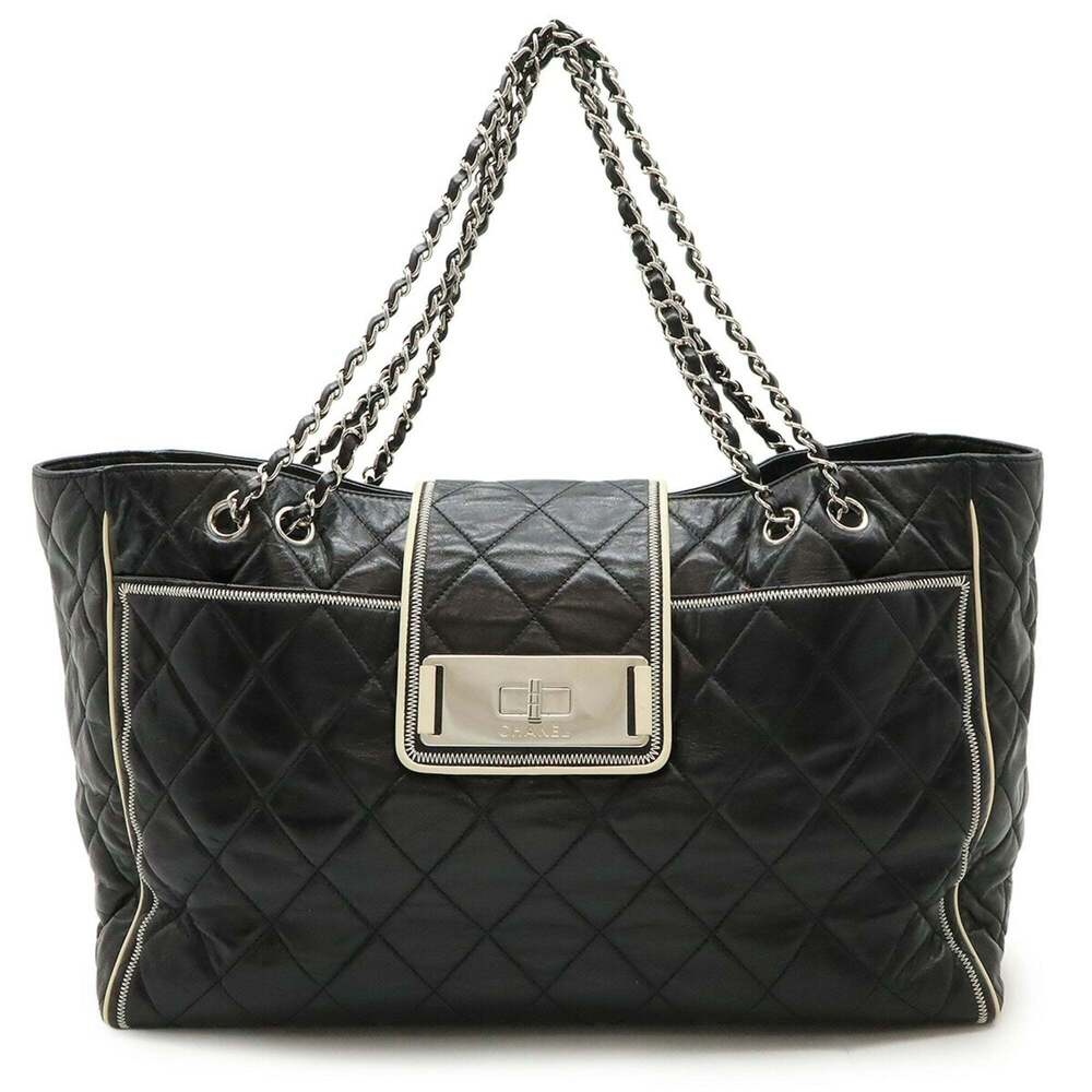 CHANEL Black Leather Tote Bag - Picture 1 of 9